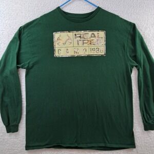 Real Tree Fishing T Shirt Mens XL Long Sleeve Green